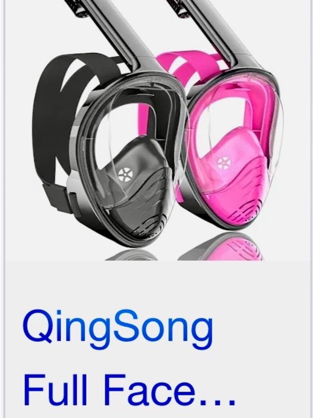 QingSong Full Face Snorkel Mask - Black & Pink